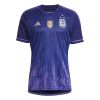 Men's Replica Argentina Three Stars Champion Edition Away Soccer Jersey Shirt 2022 Adidas - World Cup 2022
