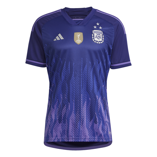 Men's Replica Argentina Three Stars Champion Edition Away Soccer Jersey Shirt 2022 Adidas - World Cup 2022