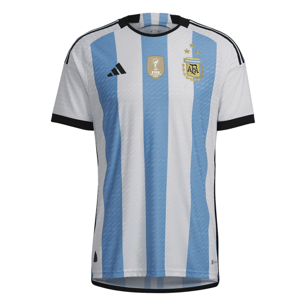 Men's Authentic Argentina Three Stars Champion Edition Home Soccer Jersey Shirt 2022 Adidas - World Cup 2022