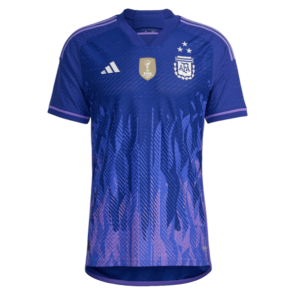 Men's Authentic Argentina Three Stars Champion Edition Away Soccer Jersey Shirt 2022 Adidas - World Cup 2022