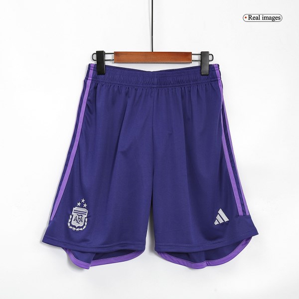 Men's World Cup Argentina Three Stars Champion Edition Away Soccer Shorts 2022 Adidas - World Cup 2022