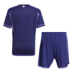 Men's Replica Argentina Three Stars Champion Edition Away Soccer Jersey Kit (Jersey+Shorts) 2022 Adidas - World Cup 2022