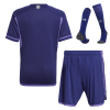 Men's Replica Argentina Three Stars Champion Edition Away Soccer Jersey Whole Kit (Jersey+Shorts+Socks) 2022 Adidas - World Cup 2022