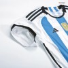 Men's Authentic MESSI #10 Argentina Three Stars Champion Edition Home Soccer Jersey Shirt 2022 Adidas World Cup 2022