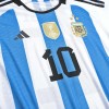 Men's Authentic MESSI #10 Argentina Three Stars Champion Edition Home Soccer Jersey Shirt 2022 Adidas World Cup 2022