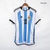 Men's Replica MESSI #10 Argentina Three Stars Champion Edition Home Soccer Jersey Shirt 2022 Adidas