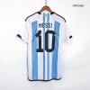 Men's Replica MESSI #10 Argentina Three Stars Champion Edition Home Soccer Jersey Shirt 2022 Adidas
