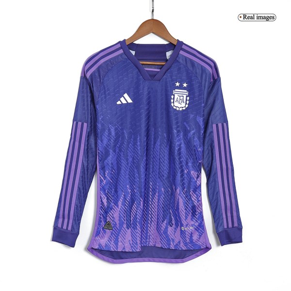Men's Authentic Argentina Away Soccer Long Sleeves Jersey Shirt 2022 Adidas