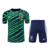Men's Replica Brazil Pre-Match Soccer Jersey Kit (Jersey+Shorts) 2022 Nike