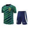 Men's Replica Brazil Pre-Match Soccer Jersey Kit (Jersey+Shorts) 2022 Nike