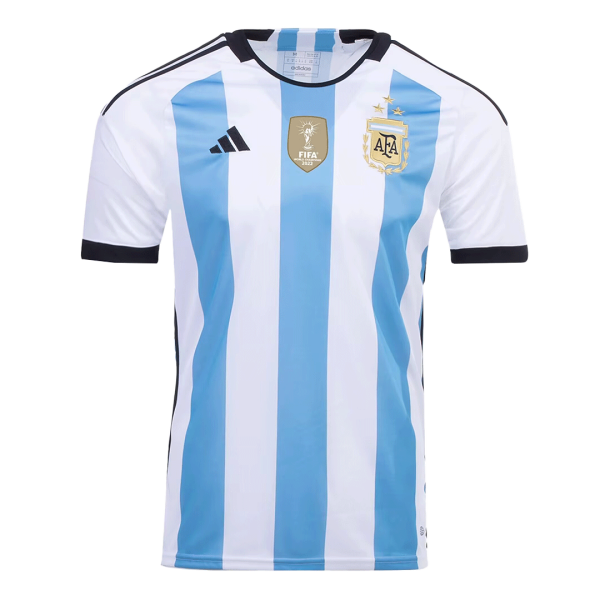 Men's Replica Argentina Champions Argentina 3 Stars Home Soccer Jersey Shirt 2022 Adidas