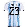 Men's Replica E. MARTINEZ #23 Argentina Home Soccer Jersey Shirt 2022 Adidas