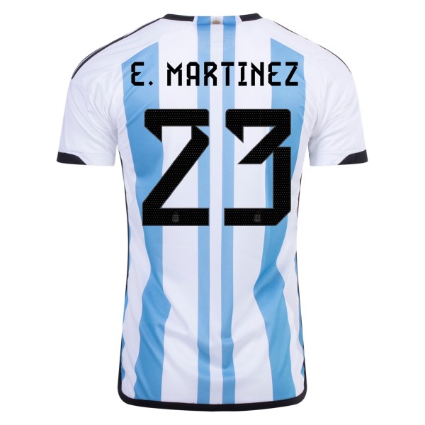 Men's Replica E. MARTINEZ #23 Argentina Home Soccer Jersey Shirt 2022 Adidas