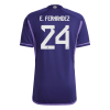 Men's Replica E. FERNANDEZ #24 Argentina Away Soccer Jersey Shirt 2022 Adidas - World Cup 2022