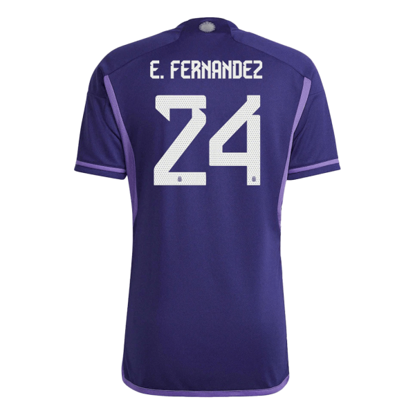 Men's Replica E. FERNANDEZ #24 Argentina Away Soccer Jersey Shirt 2022 Adidas - World Cup 2022