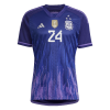Men's Replica E. FERNANDEZ #24 Argentina Away Soccer Jersey Shirt 2022 Adidas - World Cup 2022