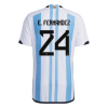 Men's Authentic E. FERNANDEZ #24 Argentina Home Soccer Jersey Shirt 2022 Adidas World Cup 2022