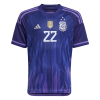 Men's Replica L. MARTINEZ #22 #22 Argentina Away Soccer Jersey Shirt 2022 Adidas - World Cup 2022
