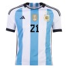 Men's Replica DYBALA #21 Argentina 3 Stars Home Soccer Jersey Shirt 2022 Adidas