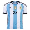 Men's Replica L. MARTINEZ #22 Argentina Home Soccer Jersey Shirt 2022 Adidas