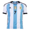 Men's Replica DE PAUL #7 Argentina 3 Stars Home Soccer Jersey Shirt 2022 Adidas