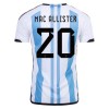Men's Replica MAC ALLISTER #20 Argentina Home Soccer Jersey Shirt 2022 Adidas