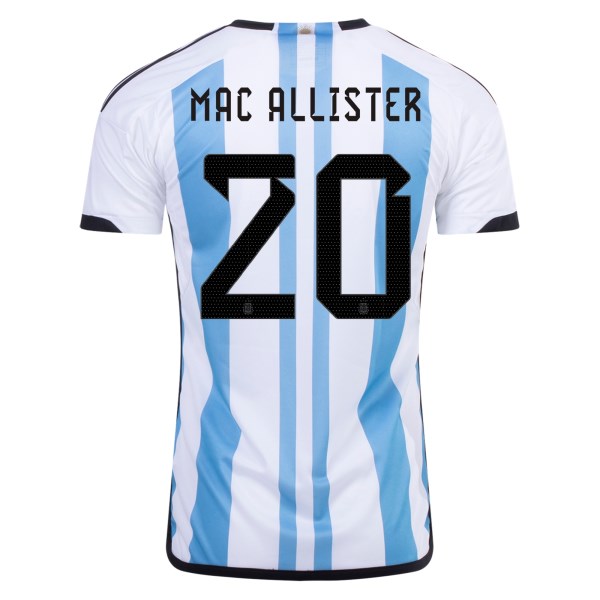 Men's Replica MAC ALLISTER #20 Argentina Home Soccer Jersey Shirt 2022 Adidas