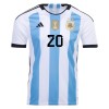 Men's Replica MAC ALLISTER #20 Argentina Home Soccer Jersey Shirt 2022 Adidas