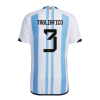 Men's Authentic TAGLIAFICO #3 Argentina 3 Stars Home Soccer Jersey Shirt 2022 Adidas World Cup 2022