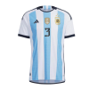 Men's Authentic TAGLIAFICO #3 Argentina 3 Stars Home Soccer Jersey Shirt 2022 Adidas World Cup 2022