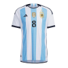 Men's Authentic ACUÑA #8 Argentina Home Soccer Jersey Shirt 2022 Adidas World Cup 2022