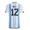 Men's Authentic RULLI #12 Argentina 3 Stars Home Soccer Jersey Shirt 2022 Adidas World Cup 2022