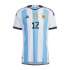 Men's Authentic RULLI #12 Argentina 3 Stars Home Soccer Jersey Shirt 2022 Adidas World Cup 2022
