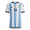 Men's Authentic PALACIOS #14 Argentina 3 Stars Home Soccer Jersey Shirt 2022 Adidas World Cup 2022