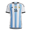 Men's Authentic T. ALMADA #16 Argentina 3 Stars Home Soccer Jersey Shirt 2022 Adidas World Cup 2022