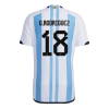 Men's Authentic G. RODRIGUEZ #18 Argentina Home Soccer Jersey Shirt 2022 Adidas World Cup 2022