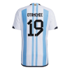 Men's Authentic OTAMENDI #19 Argentina 3 Stars Home Soccer Jersey Shirt 2022 Adidas World Cup 2022