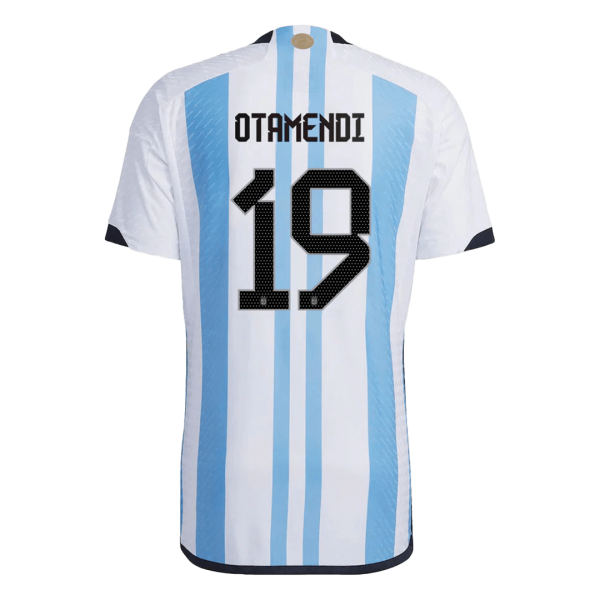 Men's Authentic OTAMENDI #19 Argentina 3 Stars Home Soccer Jersey Shirt 2022 Adidas World Cup 2022