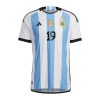 Men's Authentic OTAMENDI #19 Argentina 3 Stars Home Soccer Jersey Shirt 2022 Adidas World Cup 2022