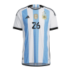 Men's Authentic MOLINA #26 Argentina 3 Stars Home Soccer Jersey Shirt 2022 Adidas World Cup 2022