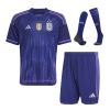 Kids Argentina 3 Stars  Away Soccer Jersey Whole Kit (Jersey+Shorts+Socks) 2022 Adidas - Wrold Cup 2022