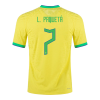 Men's Replica L. PAQUETÁ #7 Brazil Home Soccer Jersey Shirt 2022 Nike - World Cup 2022