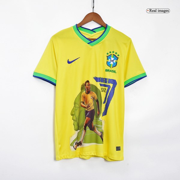 Men's Retro 2022 PELÉ Brazil Home Soccer Jersey Shirt Nike