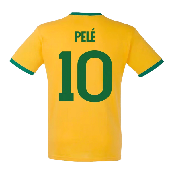 Men's Retro 1970 PELÉ #10 Brazil Home Soccer Jersey Shirt