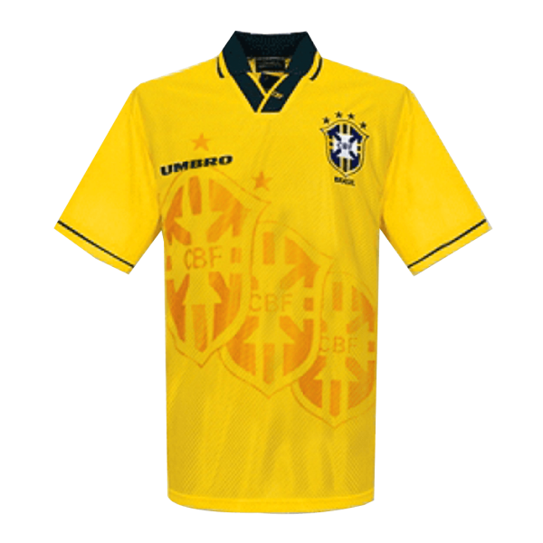Men's Retro 1993/94 Brazil Home Soccer Jersey Shirt Umbro - World Cup Champion