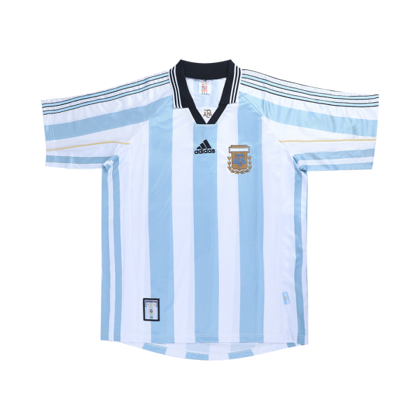 Men's Retro 1998 World Cup Argentina Home Soccer Jersey Shirt Adidas
