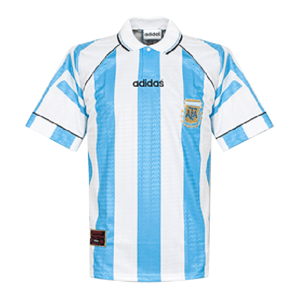 Men's Retro 1996 Argentina Home Soccer Jersey Shirt Adidas