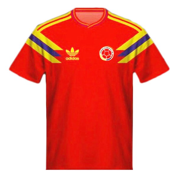 1990 Colombia Away Red Retro Soccer Jerseys Shirt | Colombia