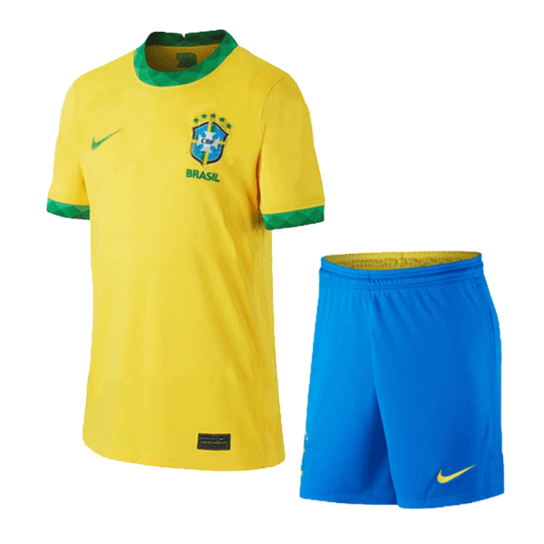 Men's Replica Brazil Home Soccer Jersey Kit (Jersey+Shorts) 2021 Nike