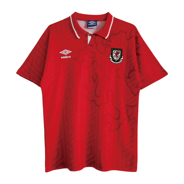 Men's Retro 1992/94 Wales Home Soccer Jersey Shirt Umbro